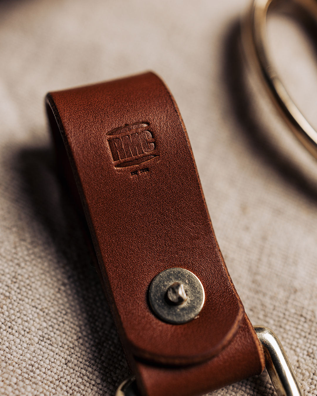 Gürtel Schlüsselanhänger | Cognac | Leder / Messing