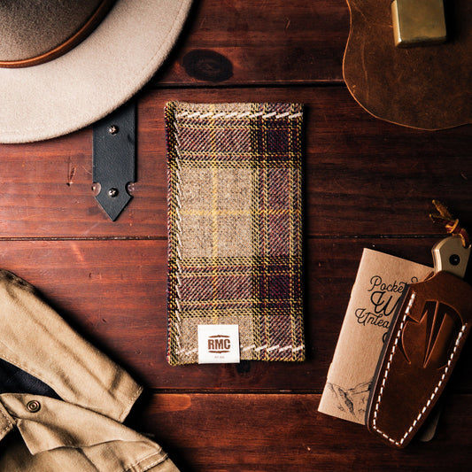 EDC Hank | Beige/Gelb/Lila kariert | Tweed | 100% Shetland Wolle