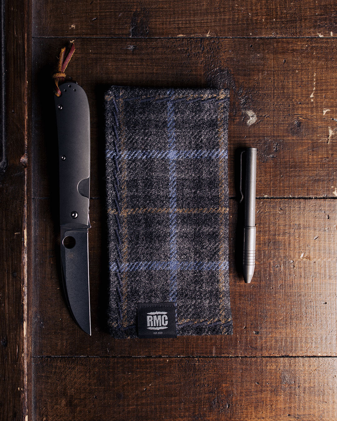 EDC Hank | Blau / Grau kariert | Tweed | 100% Shetland Wolle