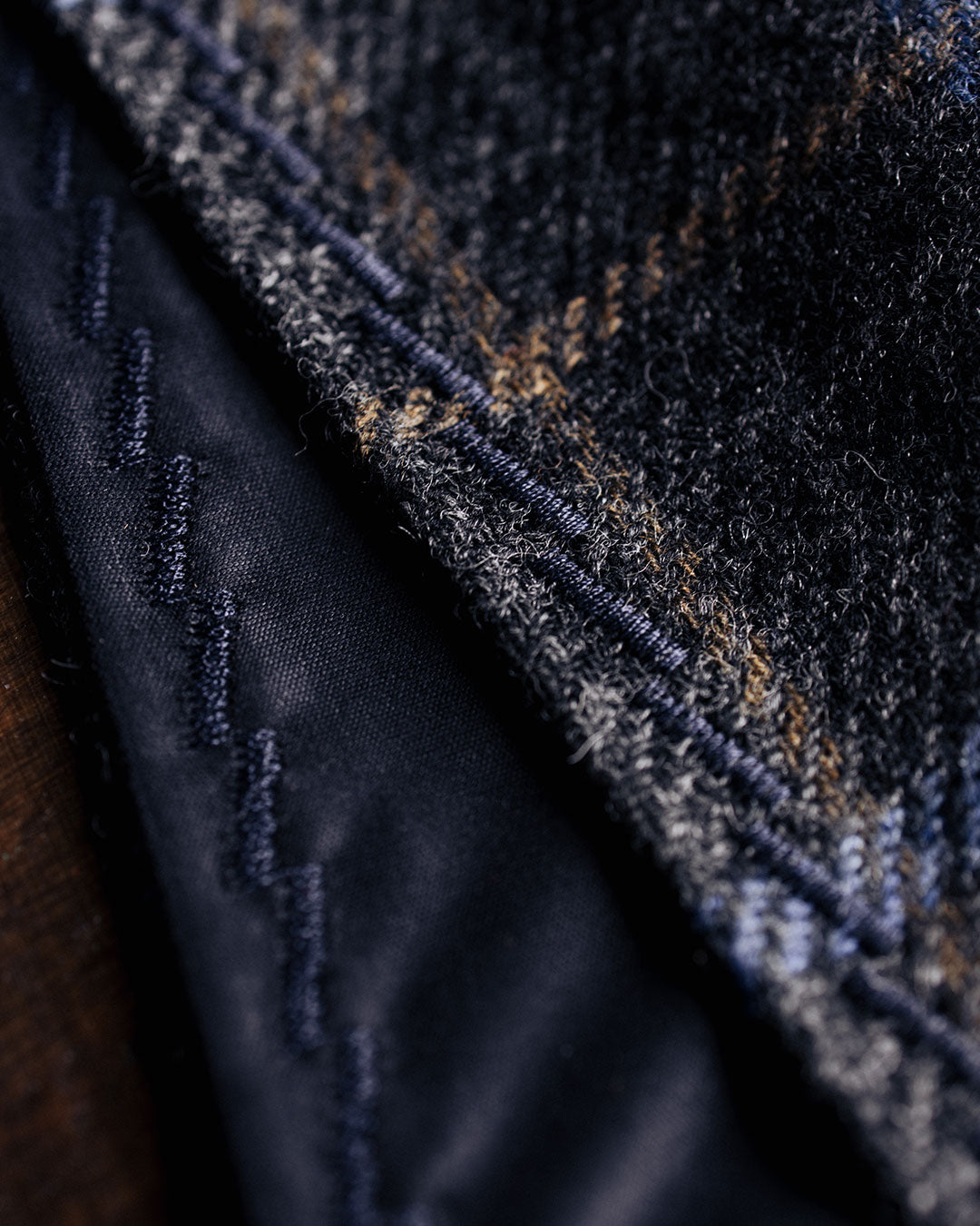 EDC Hank | Blau / Grau kariert | Tweed | 100% Shetland Wolle