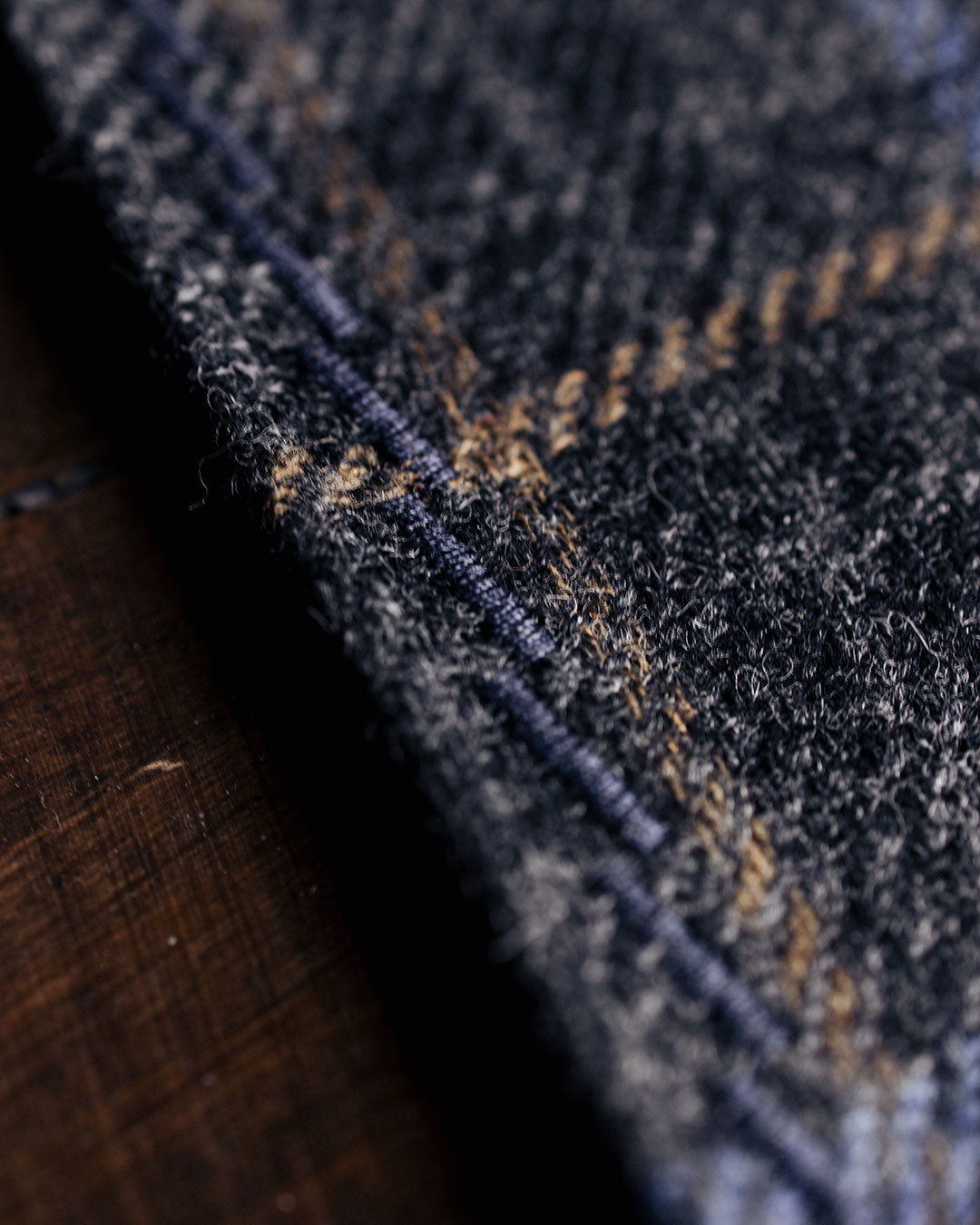 EDC Hank | Blau / Grau kariert | Tweed | 100% Shetland Wolle