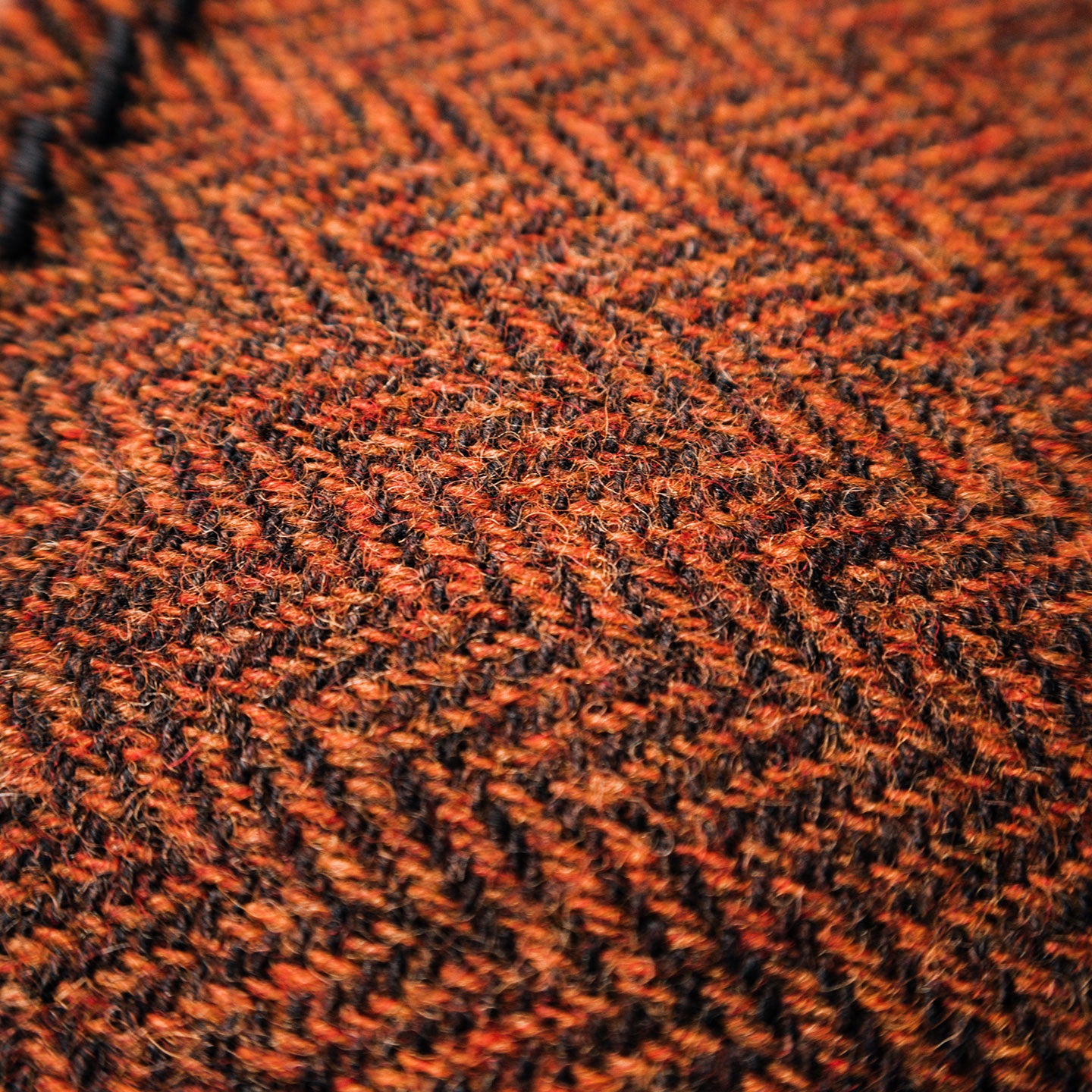 EDC Hank | Orange Fischgrät | Tweed | 100% Shetland Wolle