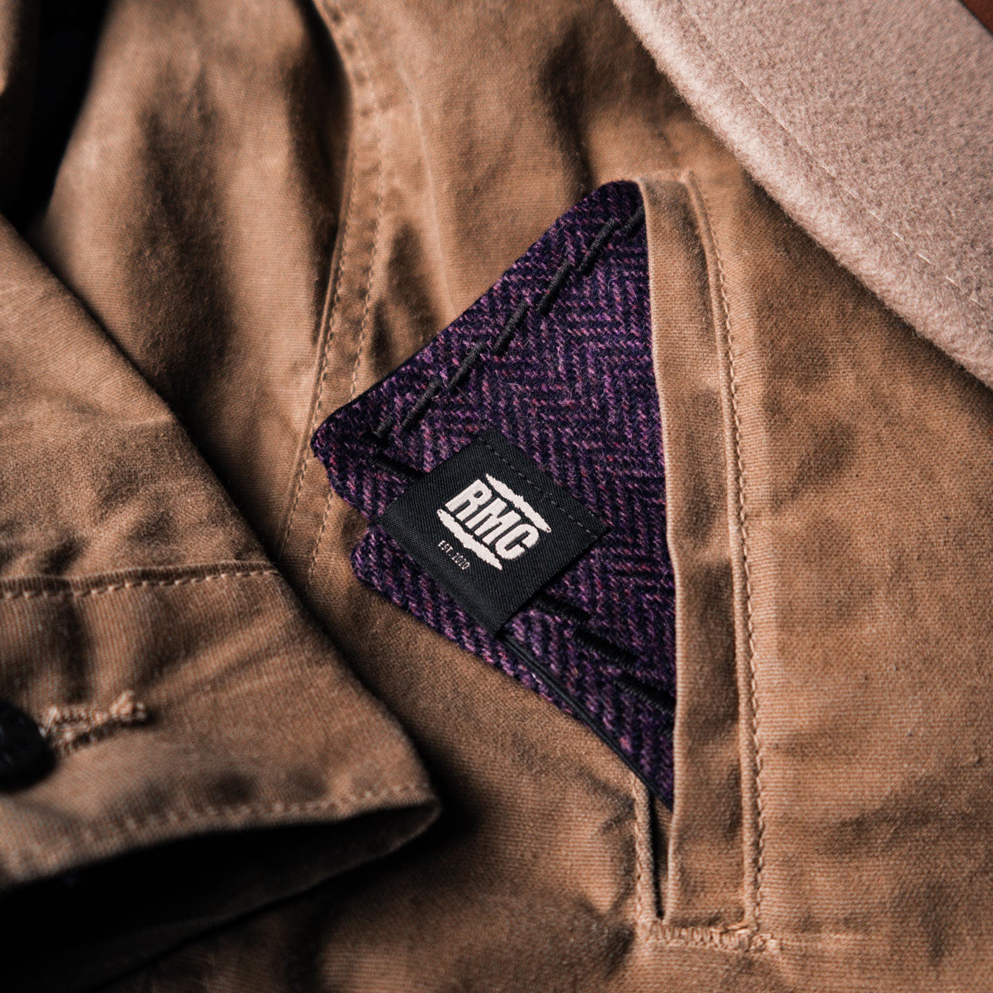 EDC Hank | Lila Fischgrät | Tweed | 100% Shetland Wolle