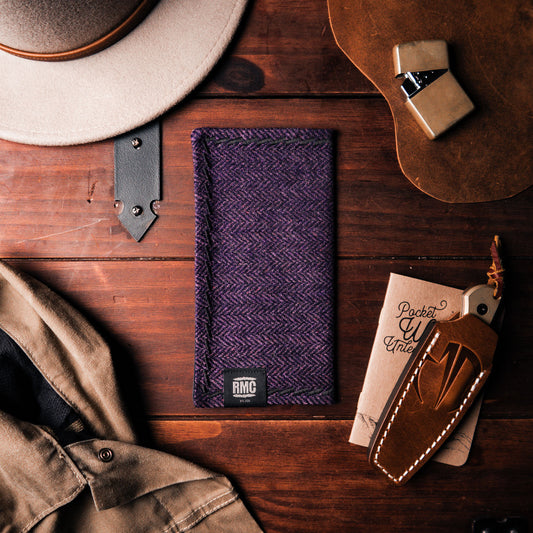 EDC Hank | Lila Fischgrät | Tweed | 100% Shetland Wolle