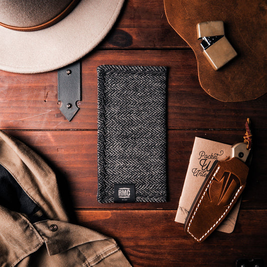 EDC Hank | Grau Fischgrät | Tweed | 100% Shetland Wolle