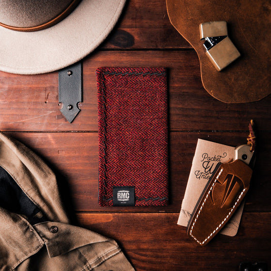EDC Hank | Rot Fischgrät | Tweed | 100% Shetland Wolle