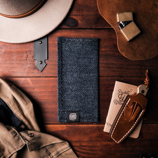 EDC Hank | Blau Fischgrät | Tweed | 100% Shetland Wolle
