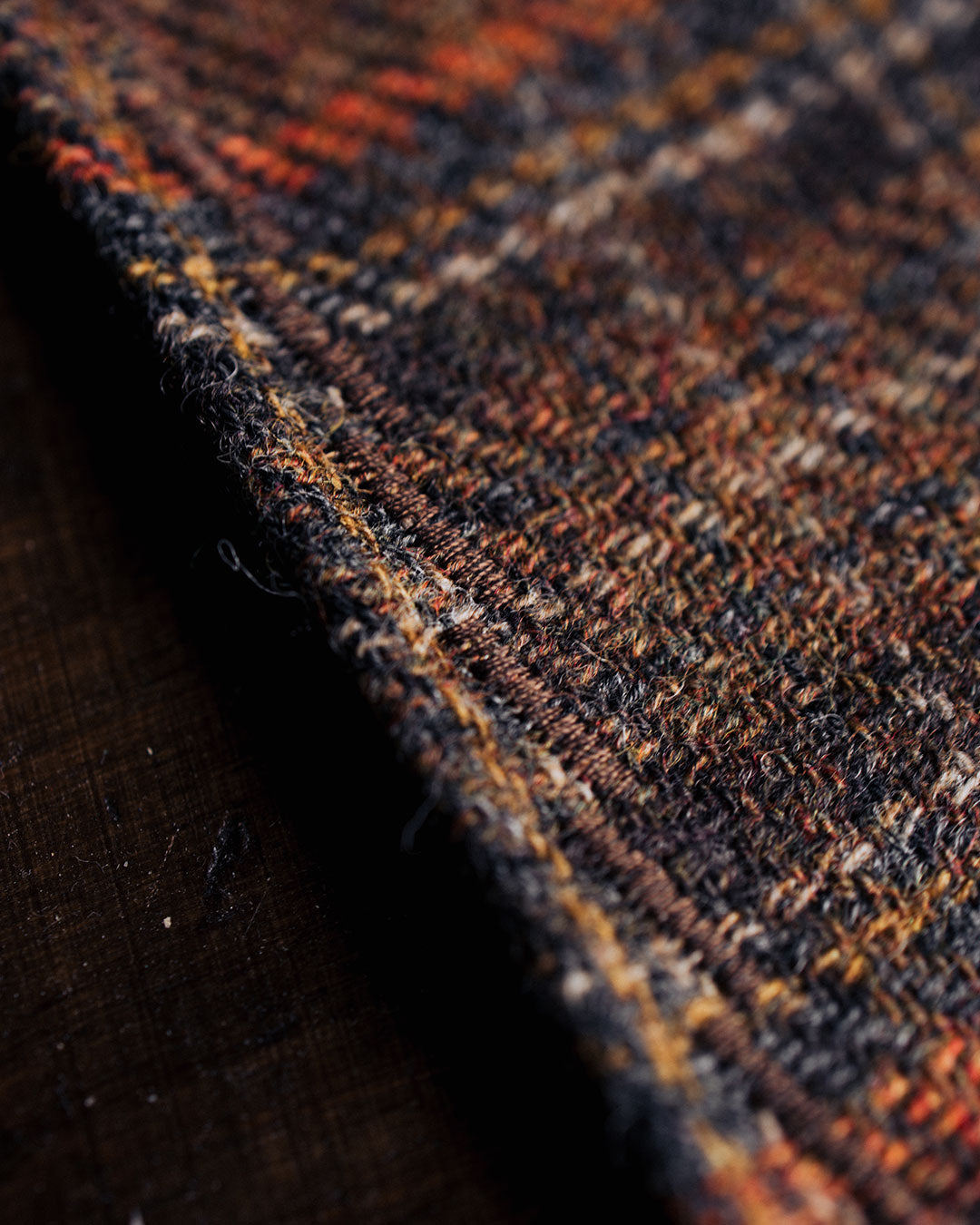 EDC Hank | Orange / Braun kariert | Tweed | 100% Shetland Wolle
