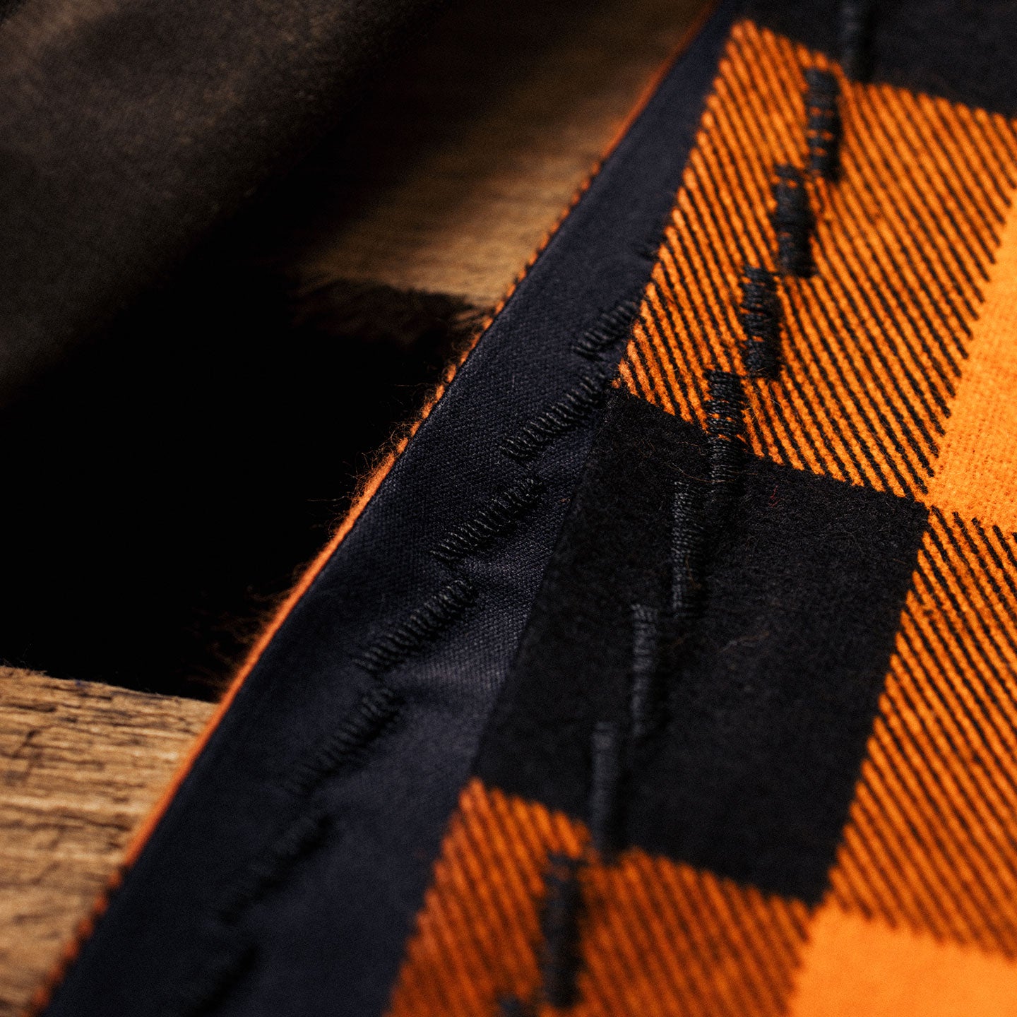 EDC Hank | Orange / Schwarz Holzfäller kariert | Flanell | 100% Baumwolle