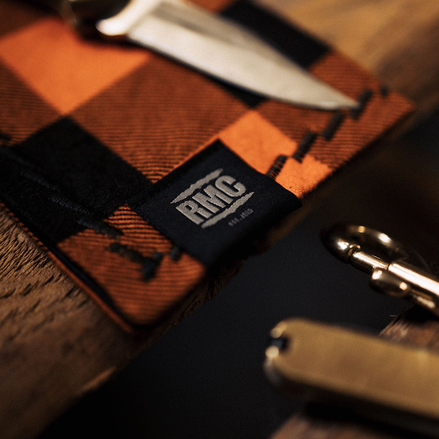 EDC Hank | Orange / Schwarz Holzfäller kariert | Flanell | 100% Baumwolle