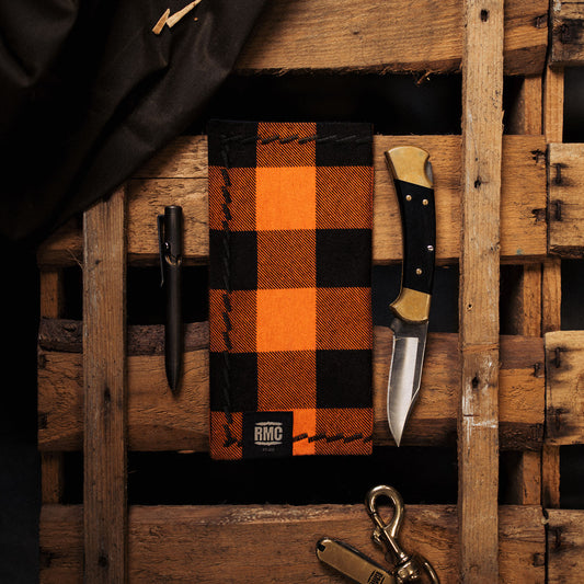EDC Hank | Orange / Schwarz Holzfäller kariert | Flanell | 100% Baumwolle