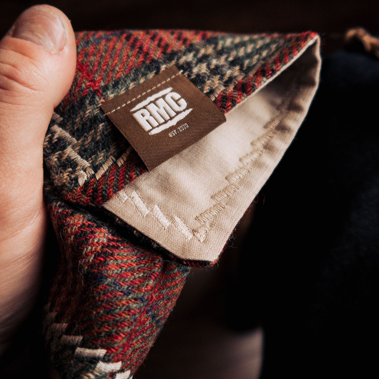 EDC Hank | Rot / Grün kariert | Tweed | 100% Shetland Wolle