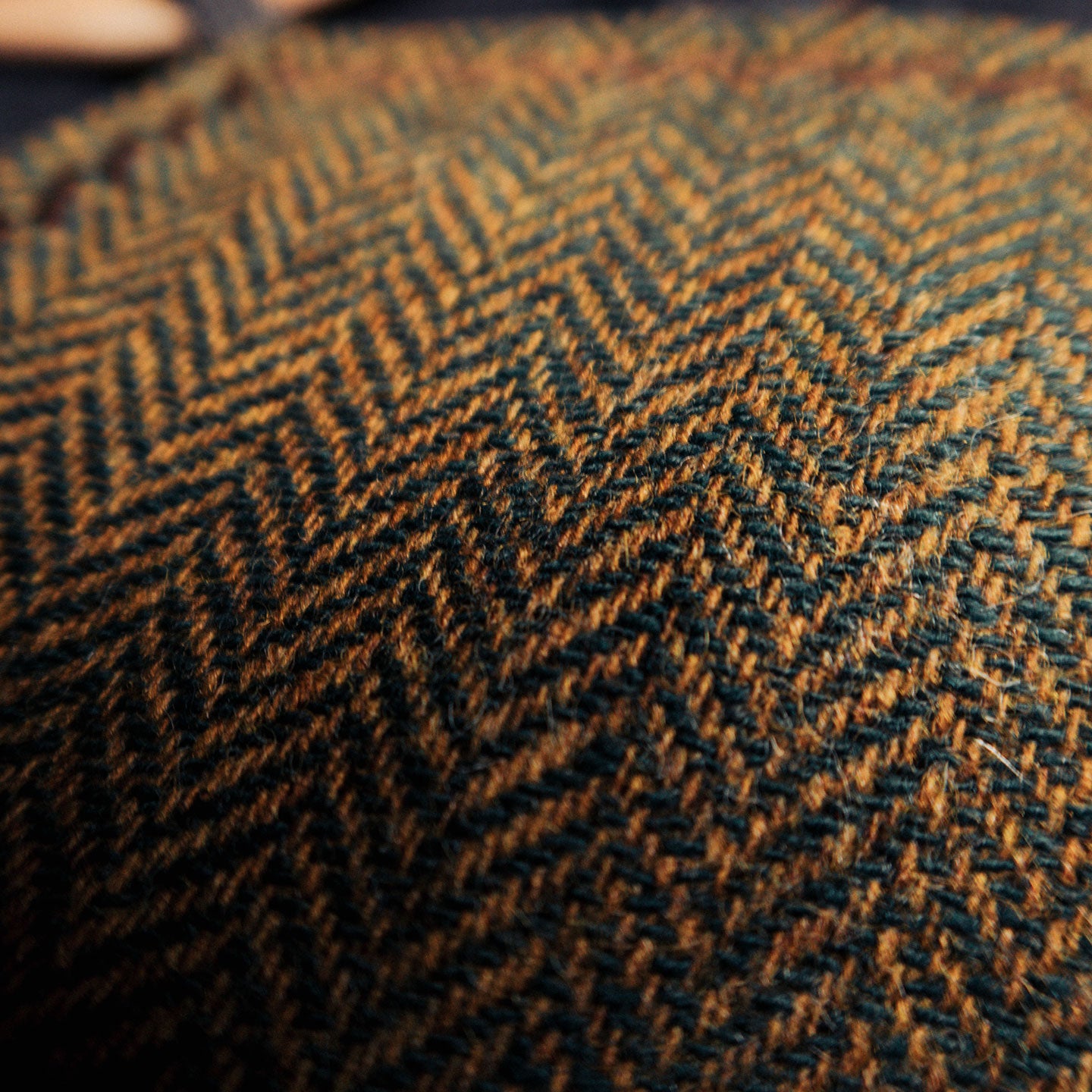 EDC Hank | Senfgelb / Petrol Fischgrät | Tweed | 100% Shetland Wolle