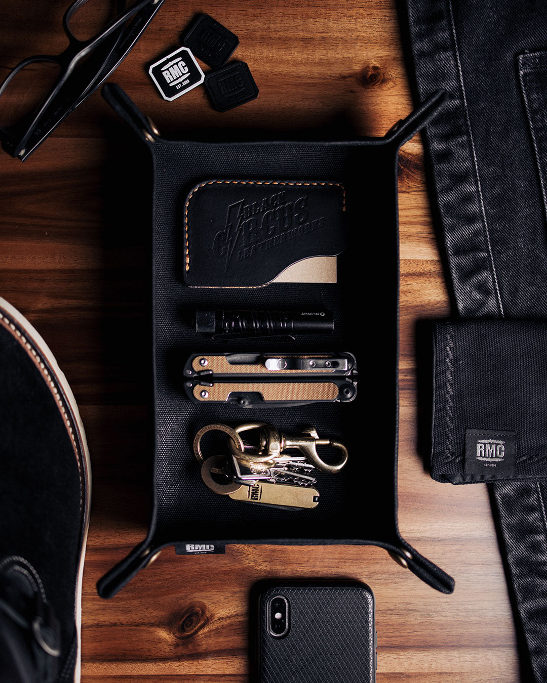 Valet Tray | Schwarz | 16oz gewachster Canvas