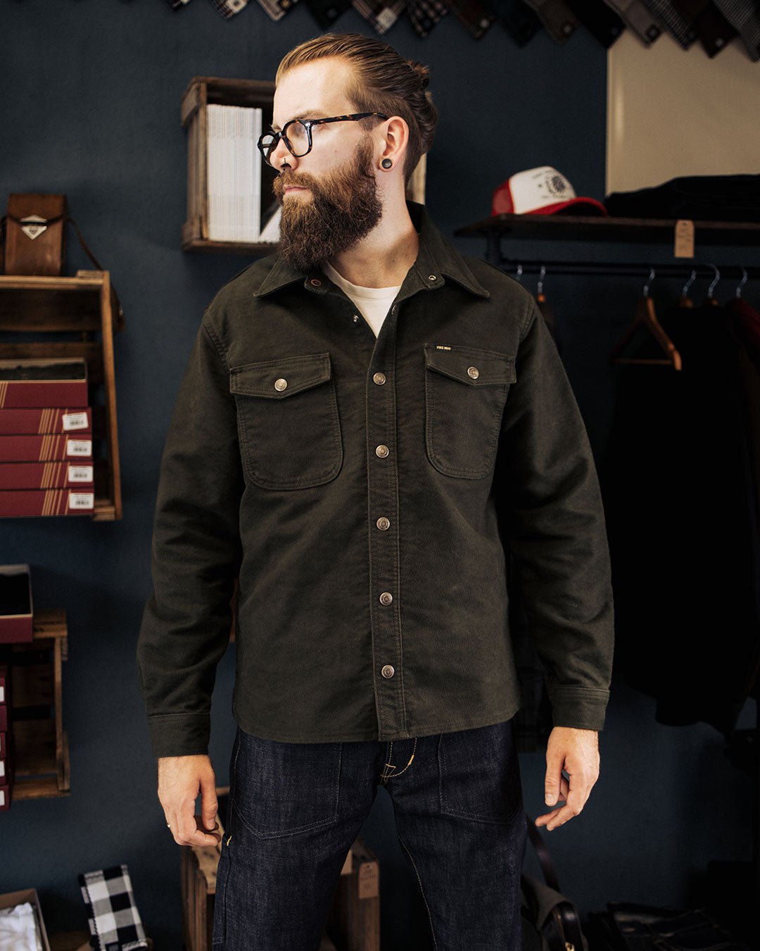 1943 CPO Shirt Moleskin | moss