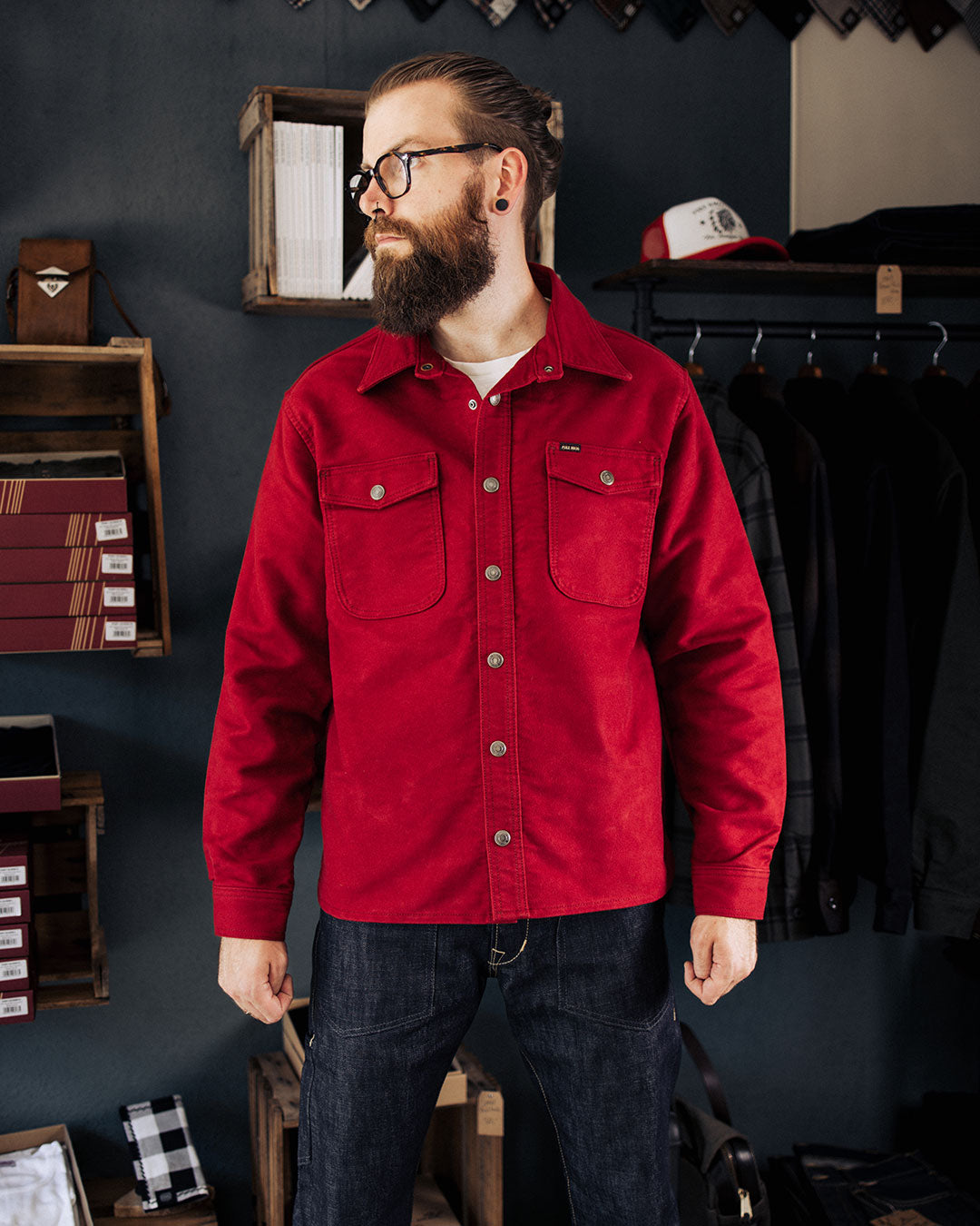 1943 CPO Shirt Moleskin | dark red