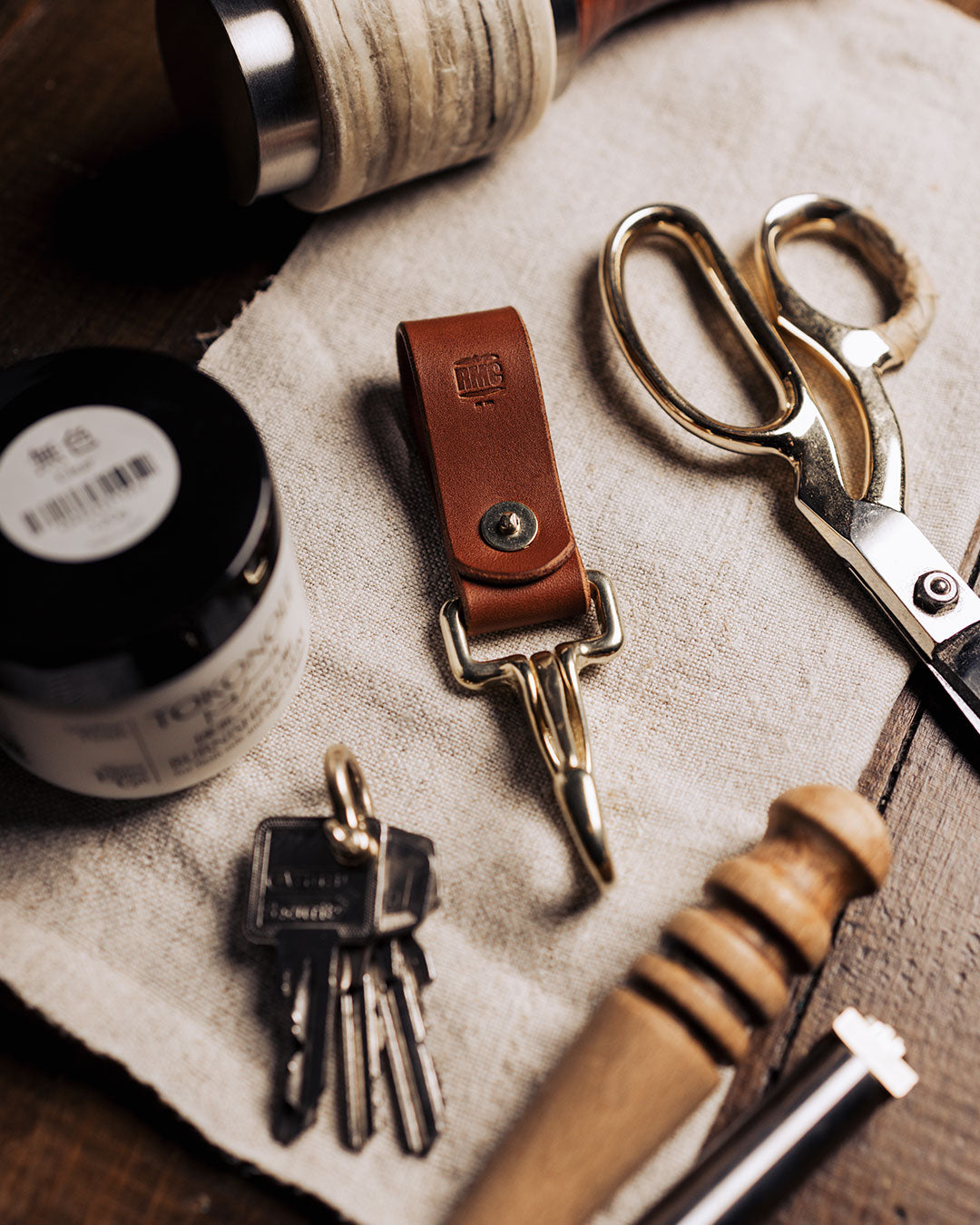 Belt Key Hanger | Cognac | Leather / Brass