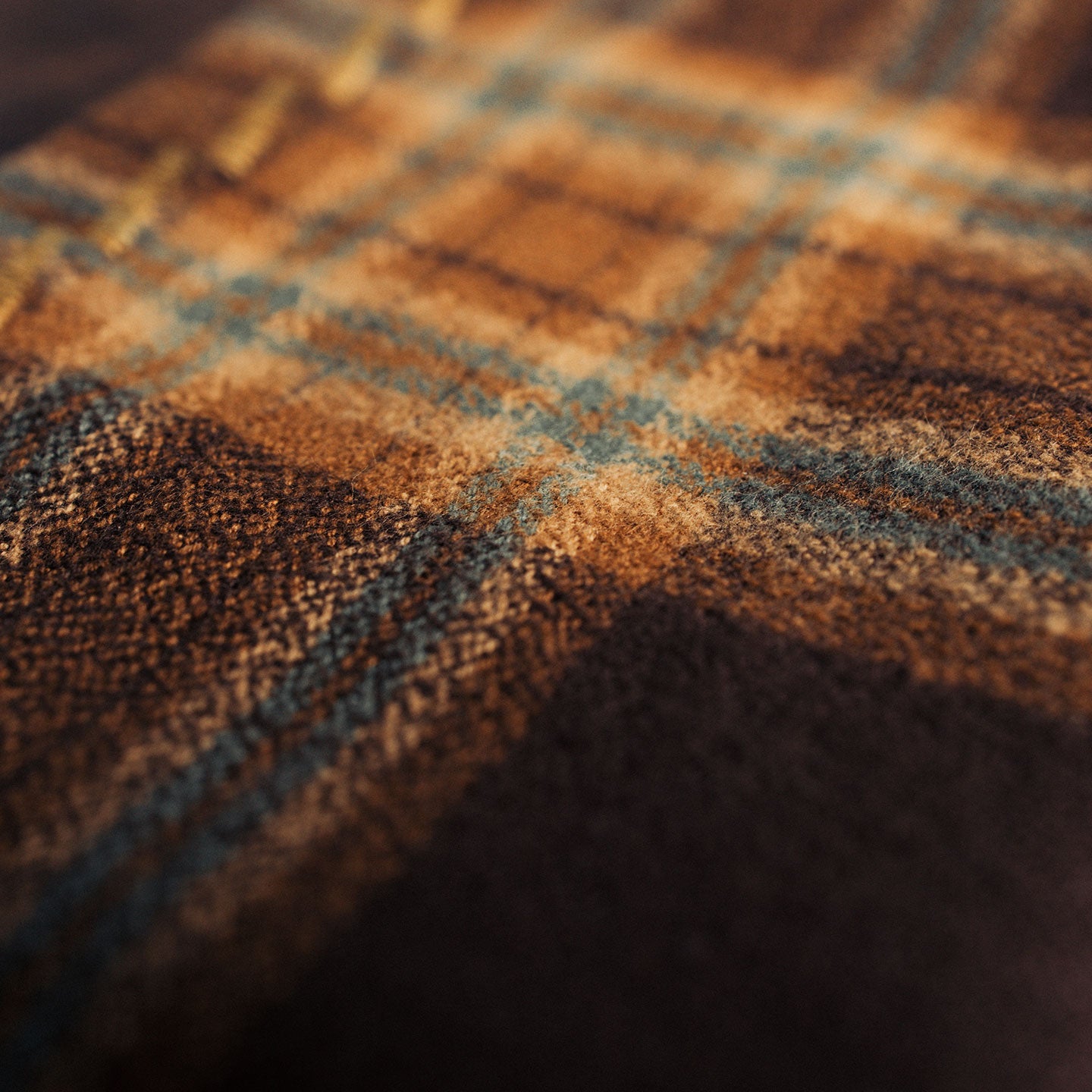 handkerchief | brown / beige / petrol check | french flannel