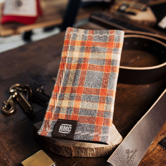 handkerchief | gray / orange / yellow check | french flannel