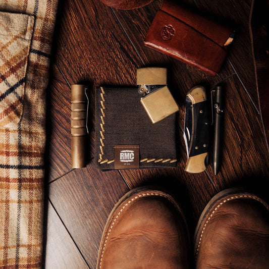 EDC Hank | Braun Fischgrät | Materialmix