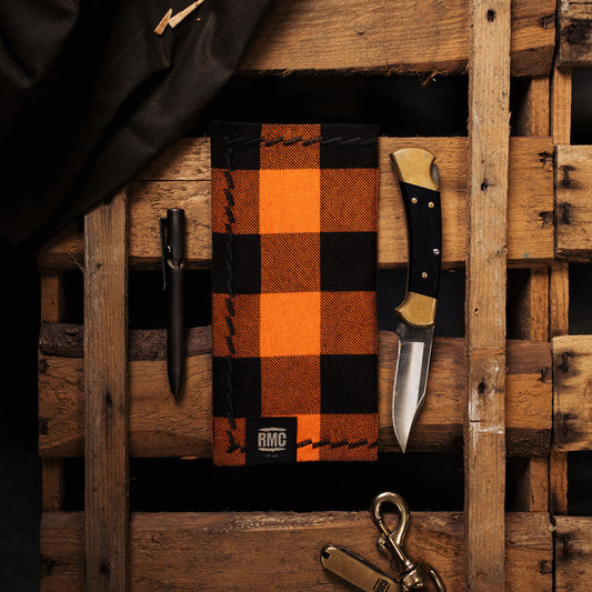 handkerchief | orange / black lumberjack check | flannel