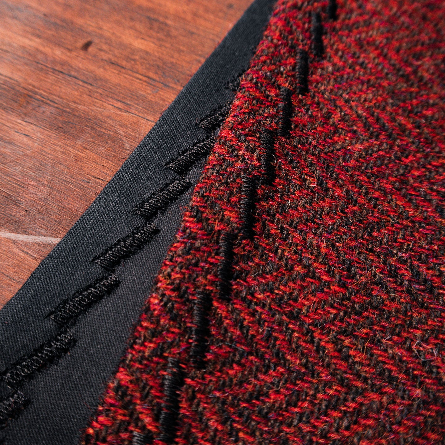 handkerchief | red herringbone | shetland tweed