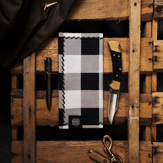 handkerchief | white / black lumberjack check | flannel