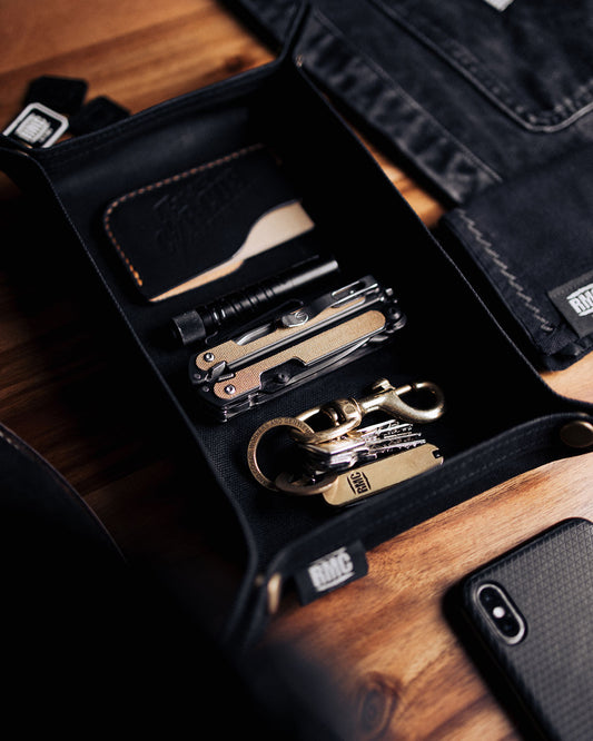 Valet Tray | black | 16oz waxed canvas